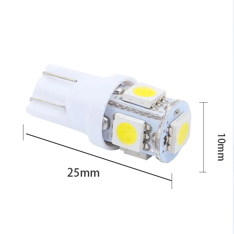 5050 x грузовик светодиодный 12 В 24 T10 W5W 5 SMD ОД 5SMD светодиодов фонарь индикатор лампы