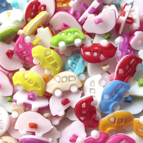 Мини автомобиль пластиковые задние отверстия DIY Детские пуговицы