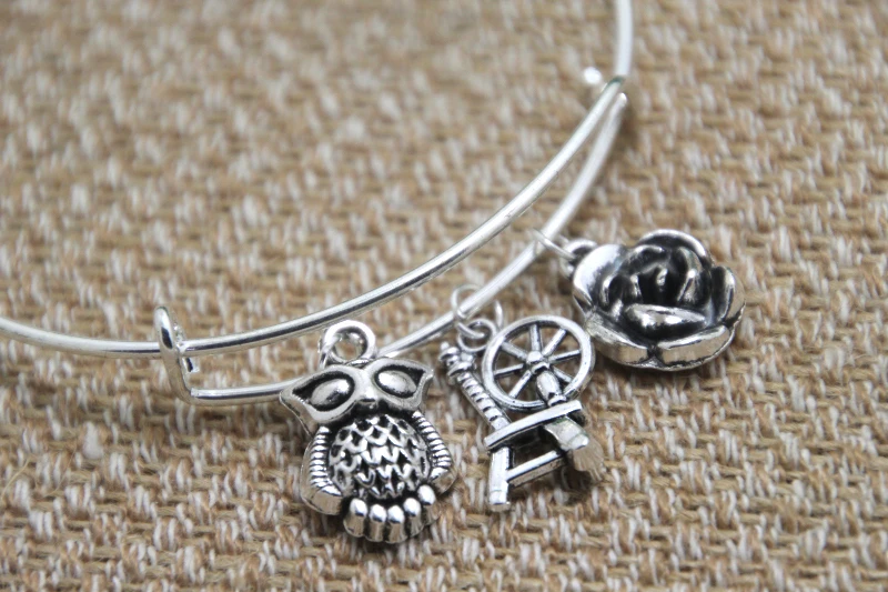 12 шт. браслет со спящей красавицей с подвеской в виде совы и спиннинга|inspirational