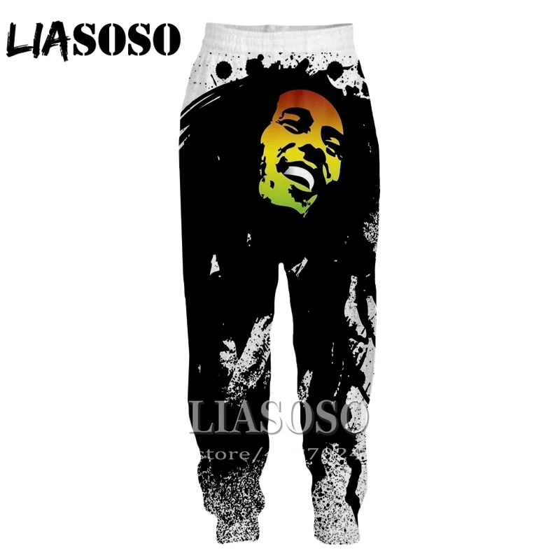 Мужские и женские спортивные штаны Bob Marley длинные с объемным принтом из