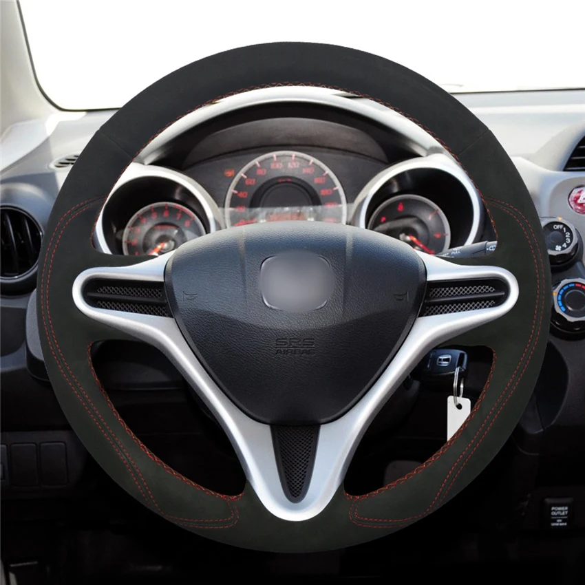 Mewant черная замша крышка рулевого колеса автомобиля для Honda Fit 2009-2013 городской Джаз/Honda Insight 2010- аксессуары для интерьера