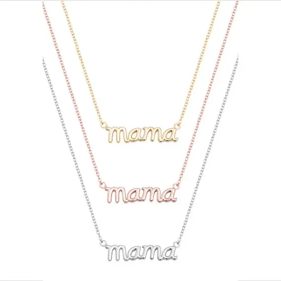 Small English Letter Word Mama Mom Chain Necklace Alphabet Charm Jewelry for Mother's Day Gift | Украшения и аксессуары