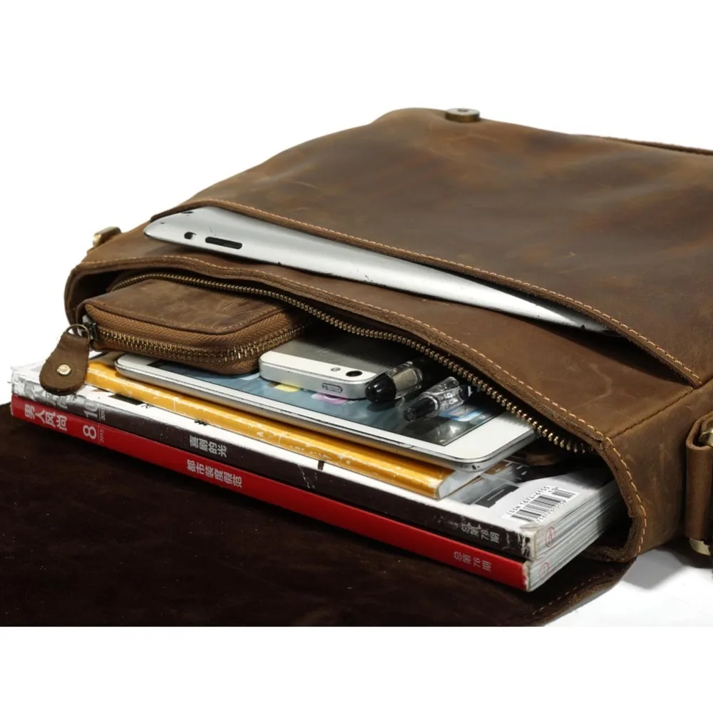 Сумка-мессенджер Tiding из натуральной кожи винтажная сумка через плечо для