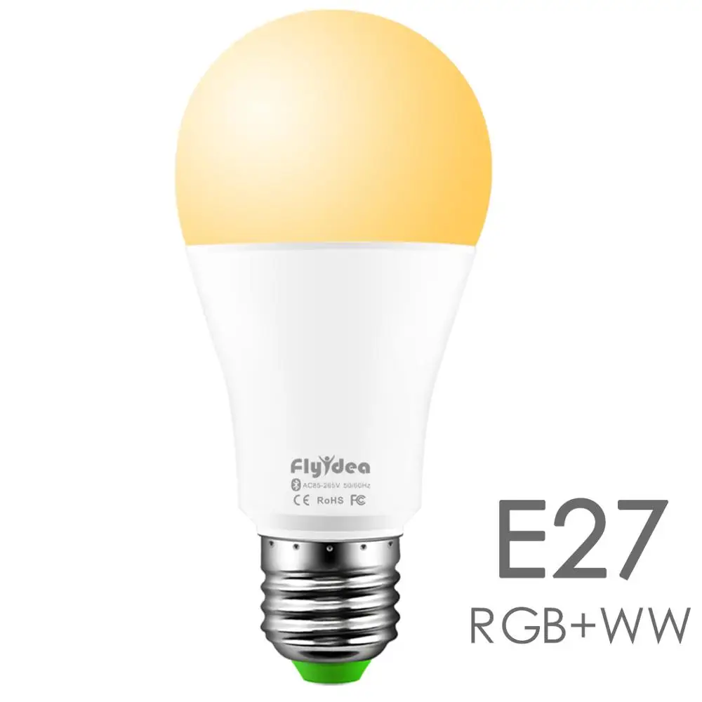 E27 RGB WW Умный светодиодный Беспроводной лампочка Bluetooth E27 10 Вт RGB Меняющие цвет лампы Регулируемый AC 85-265 V приложение Управление IOS/Android лампада - Испускаемый цвет: E27 RGB WW