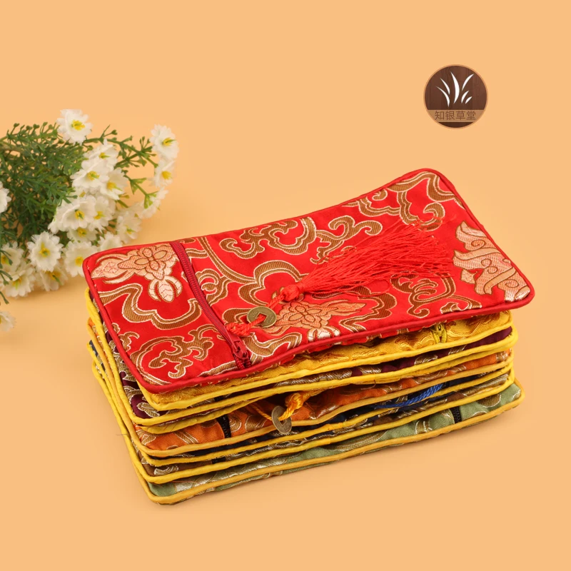 Wholesale 10PCS 10*19cm rectangle Chinese handmade silk&ampbrocade lucky cloud jewelry-collected beads pouches bag | Украшения и
