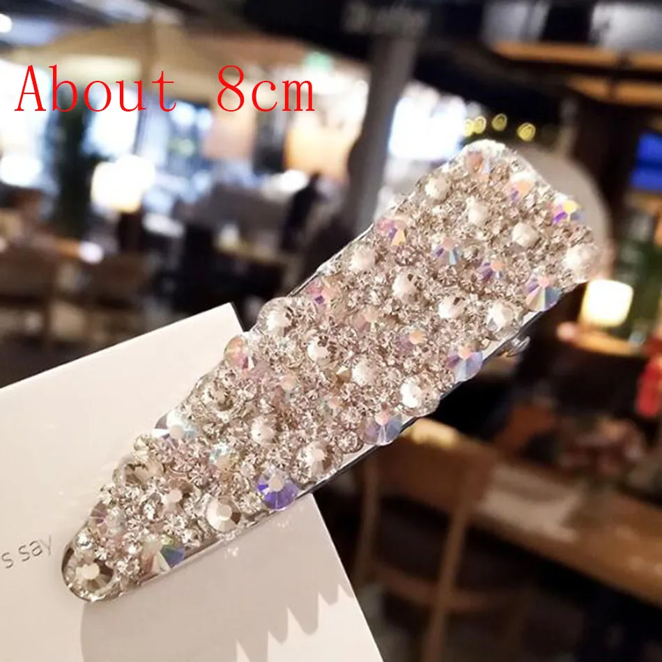 N6 Rhodium Корея новые стильные яркие стразы кристалл шпильки с жемчугом оснастки палочные зажимы женская заколка для волос для девочек - Окраска металла: N6 Rhodium