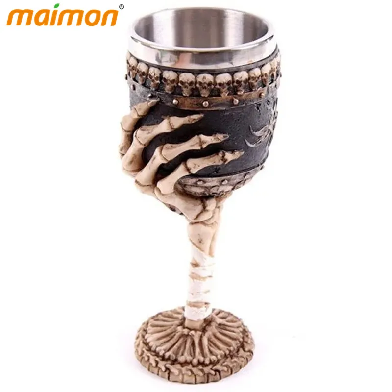 Двухслойная полимерная кружка из нержавеющей стали с 3D черепом для питья