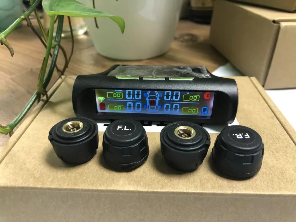 Original Solar Car TPMS Tire Pressure Monitoring System Digital LCD Display Auto Security Alarm Systems with Sensor Promotion | Автомобили