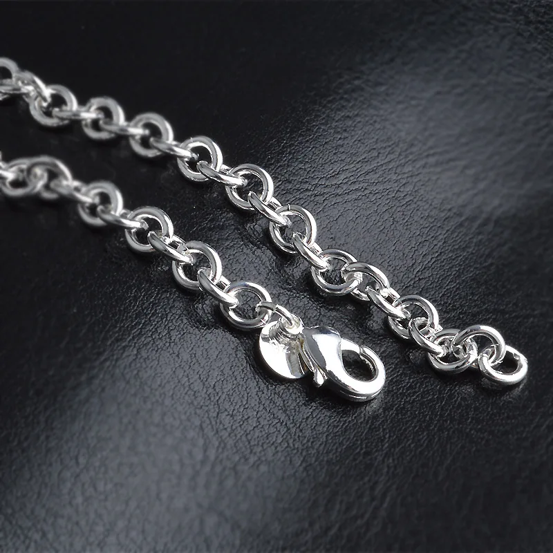 Панк классические круглые звенья цепи браслеты для мужчин женщин посеребренные