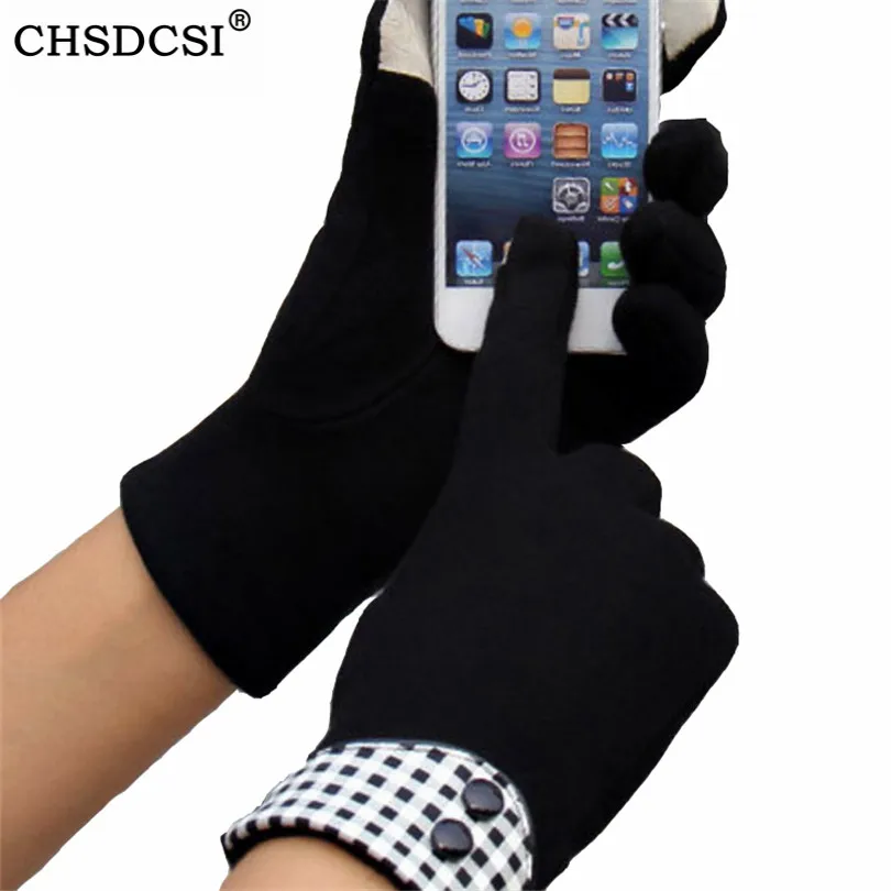 

Перчатки CHSDCSI для сенсорного экрана, женские, зимние, мягкие, черные, хлопковые