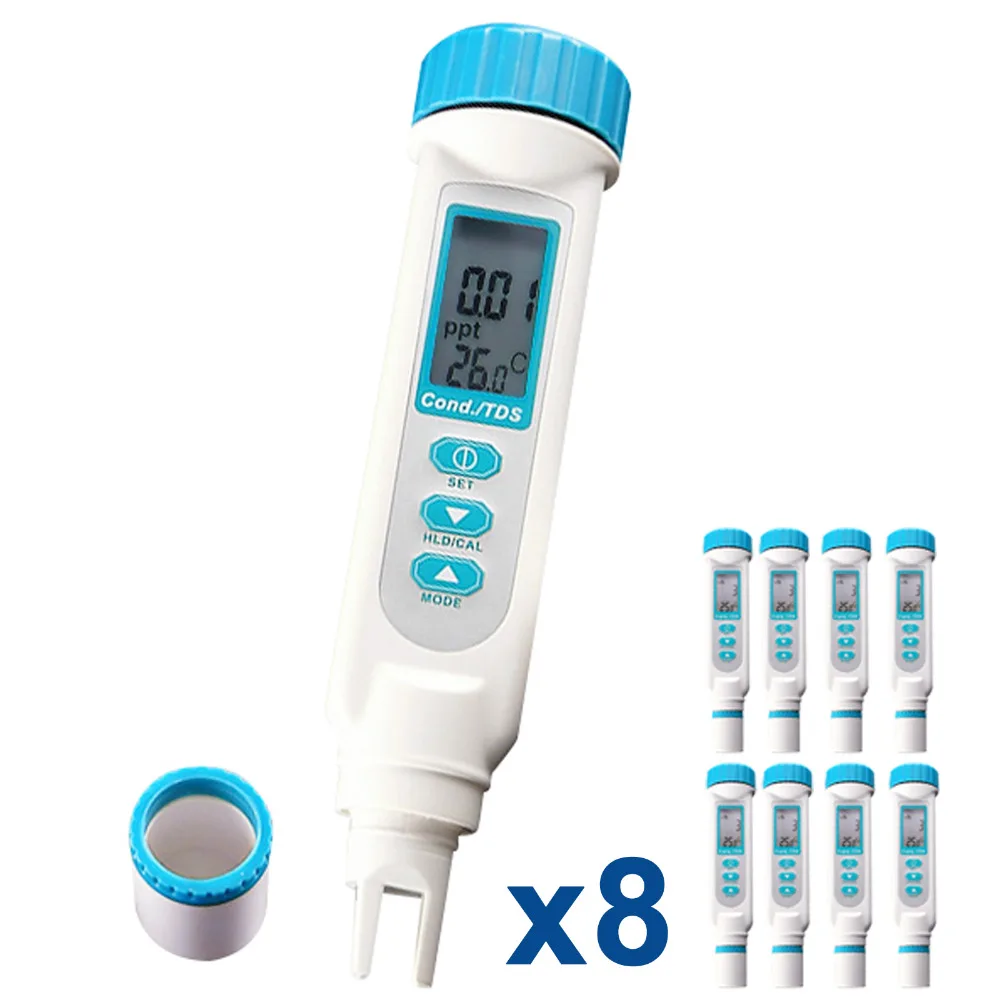 

8 шт. x Цифровой 3-в-1 Шариковая ручка-тип Измеритель проводимости TDS ppm ppt нам mS C/F Очистка воды тестер бассейн спа