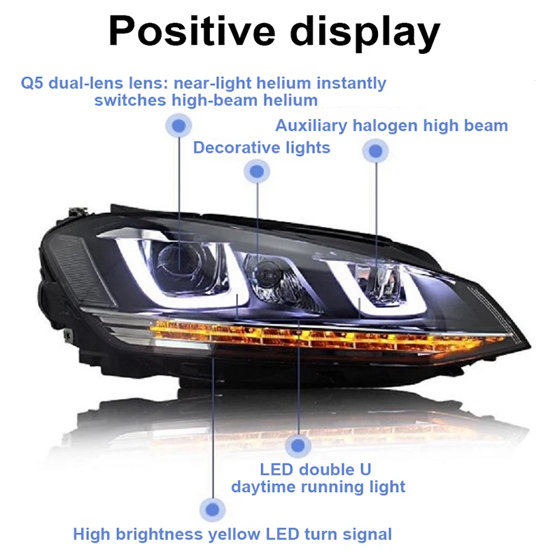 Roadot 2 шт. светодиодный светильник для стайлинга автомобиля s VW Golf 7 2014 головы бега