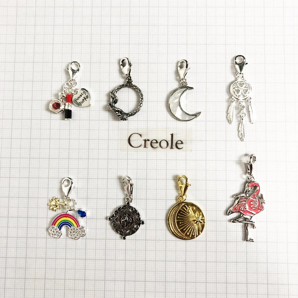 Винтажный кулон в виде змеи с компасом луной звездой радугой Ловец снов фламинго