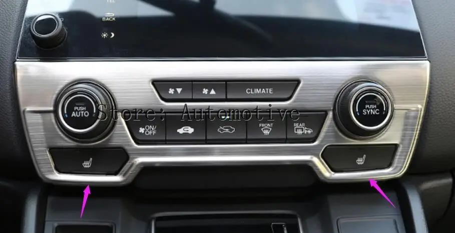 1pcs Chrome Car-Styling Accessories Stainless Steel Middle Console Control Plate Cover For Honda CRV CR-V 2017 2018 | Автомобили и