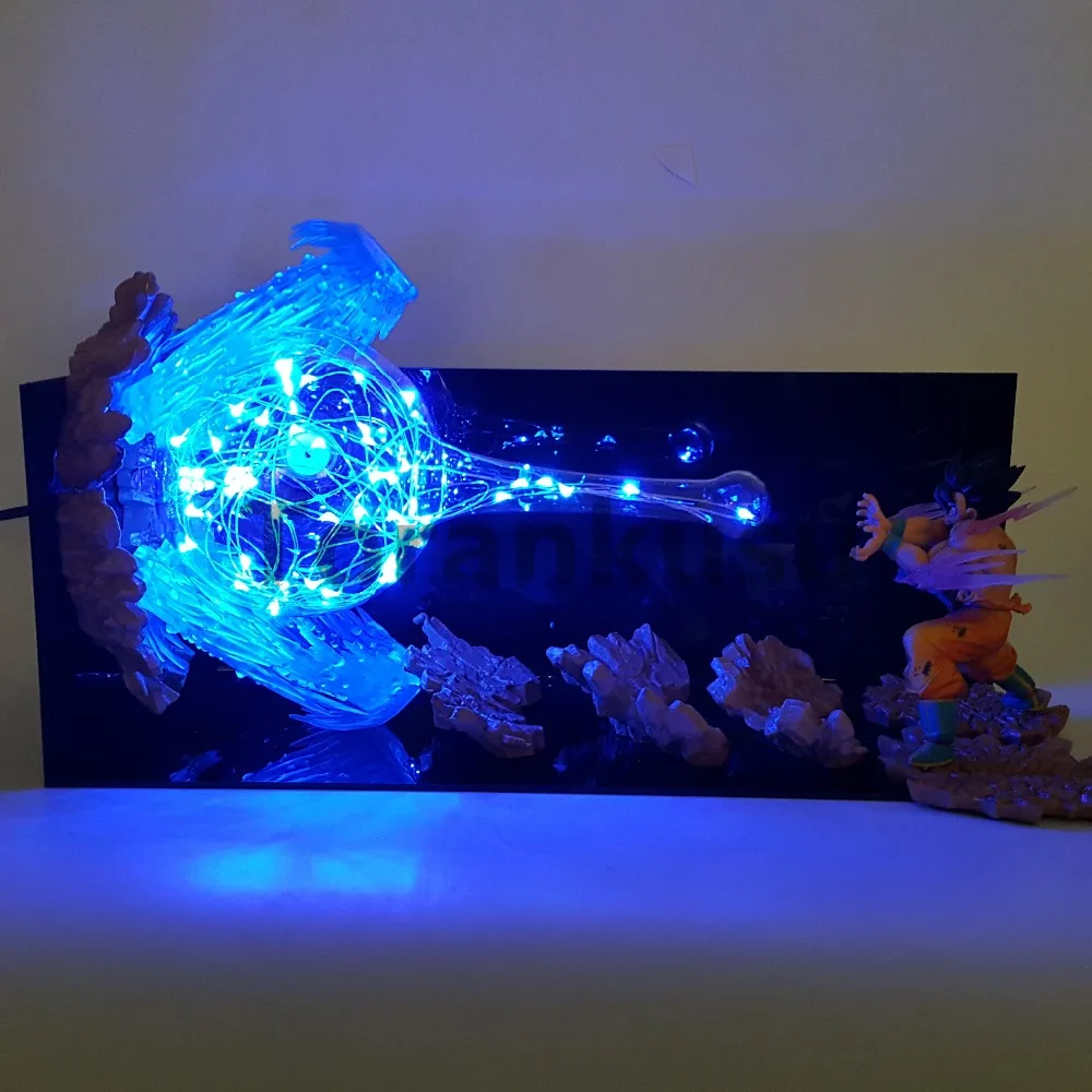 Dragon Ball фигурка Сон Гоку Kamehameha Led power Effect сцена аниме Dragon Ball Z Goku фигурка модель игрушки DBZ