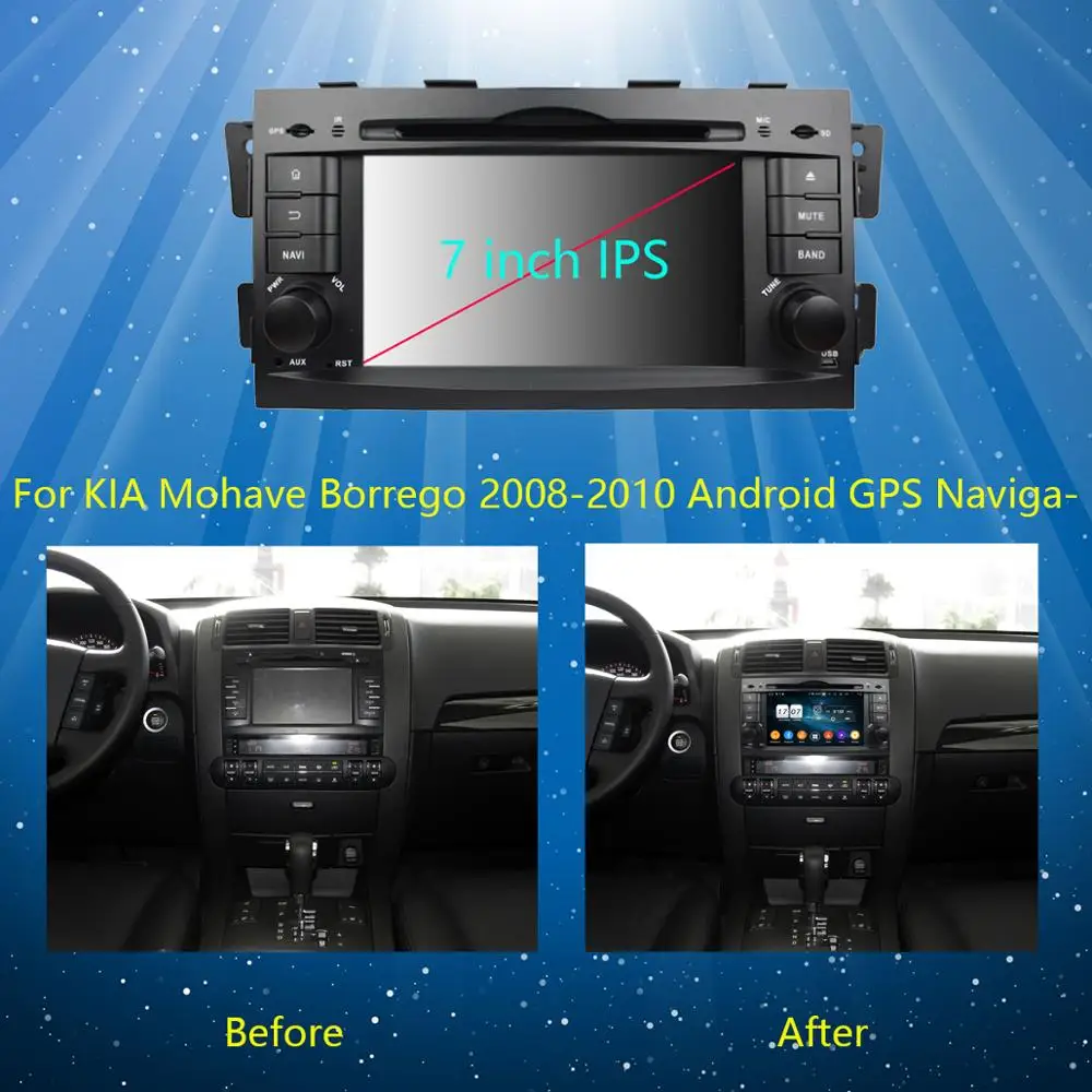 7 &quotIPS Octa 8 Core 4 Гб RAM + 64 ROM Android 9 0 Автомобильный DVD Радио GPS Navi для Kia Mohave Borrego 2008-2015 DSP