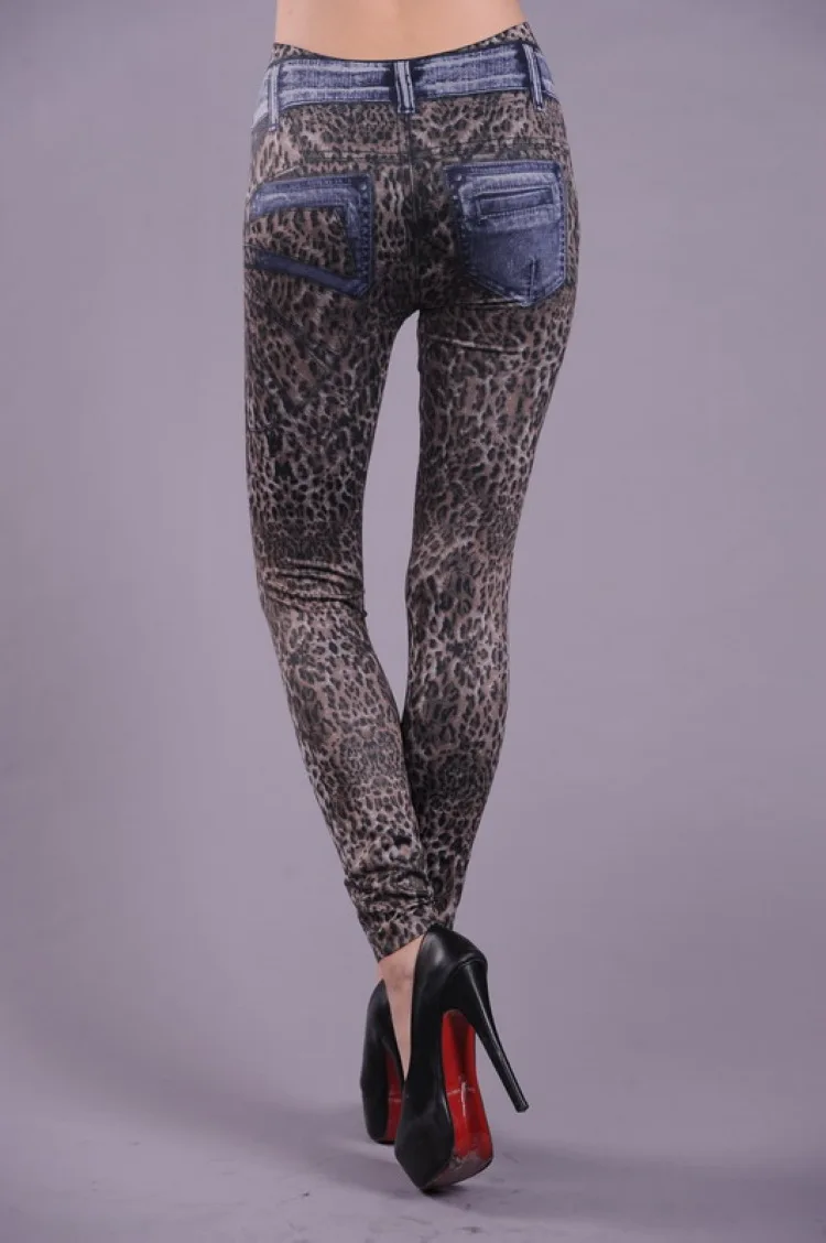 MOBTRS Leggings Woman Fashion Leopard Print Ankle-Length Trousers For Women Thin Slim Pencil Pants Female | Женская одежда