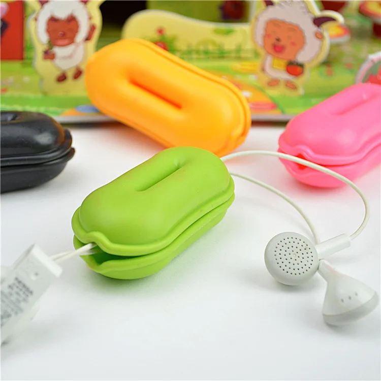 100 шт Красочные арахиса форма наушников Кабельные Winder вкладыши линия намотка