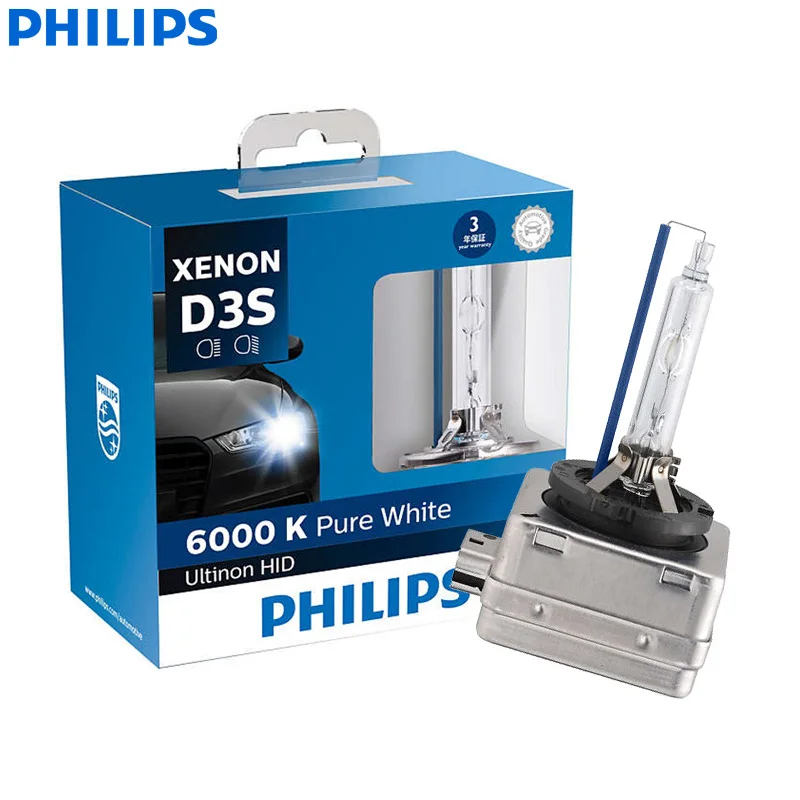 Philips Ultinon HID Xenon D1S D2S D2R D3S D4S WXX2 35W 6000K холодный белый светильник ксеноновый головной светильник автомобильные лампы(двойная упаковка