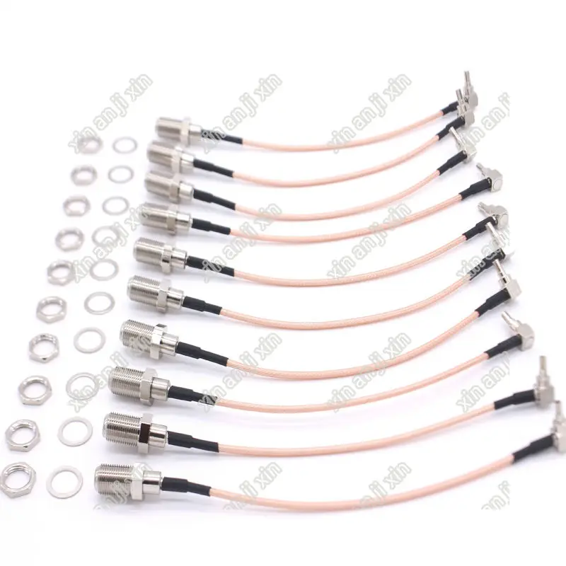 JX RF ОТРЕЗОК кабеля F К CRC9 разъем мама прямой угол обжима кабель RG316 Pigtail 15 см