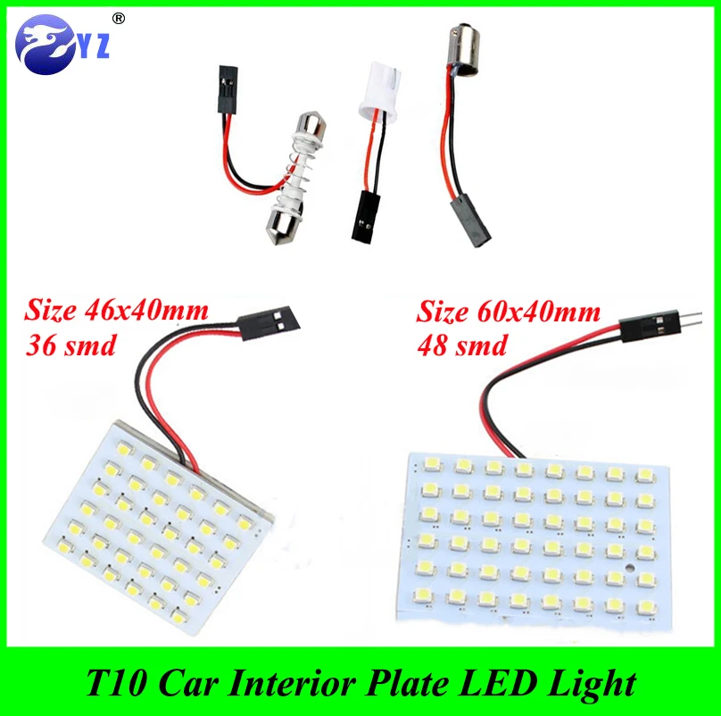 1 комплект лампа для чтения 1210 36 48 SMD Светодиодная Автомобильная белая светильник