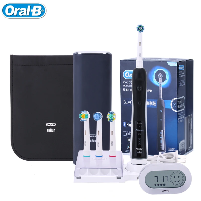 Oral B 3D электрическая зубная щетка Pro 7000 Smart Black с Bluetooth Deep Clean 6 типов Чистая модель