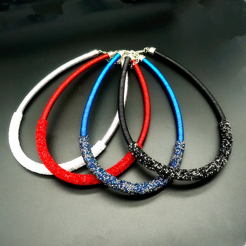 Fashion Elegant Exquisite Crystal Torques Collar necklace Pulseira Feminina For Women Bijoux Jewelry Gift