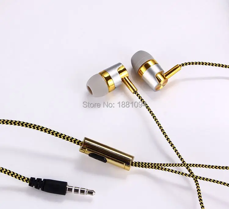 SZAICHGSI 3.5mm In-Ear Stereo braided Earbuds Earphone For iPhone 6 plus 5 Samsung phone mp 3 4 wholesale 200pcs/lot | Электроника