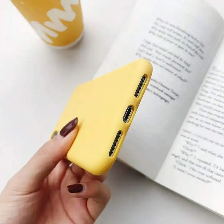 Candy Matte Phone Case For iPhone 11 Pro 7 Plus 6 6s 8 X XR XS MAX Simple Solid Color Ultrathin Scrub Silicon Soft yellow Cover |