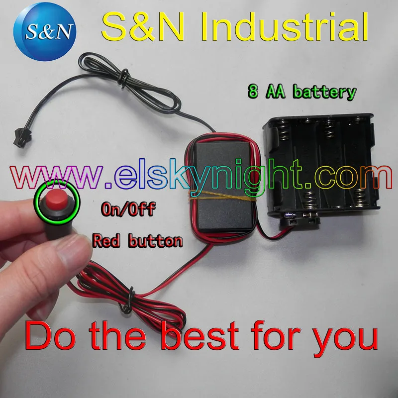 

EL инвертор 12V8AA батарея чехол для 20 метров Электролюминесцентный провод можно использовать для приема гостей на tron танцы, рекламы и отображения