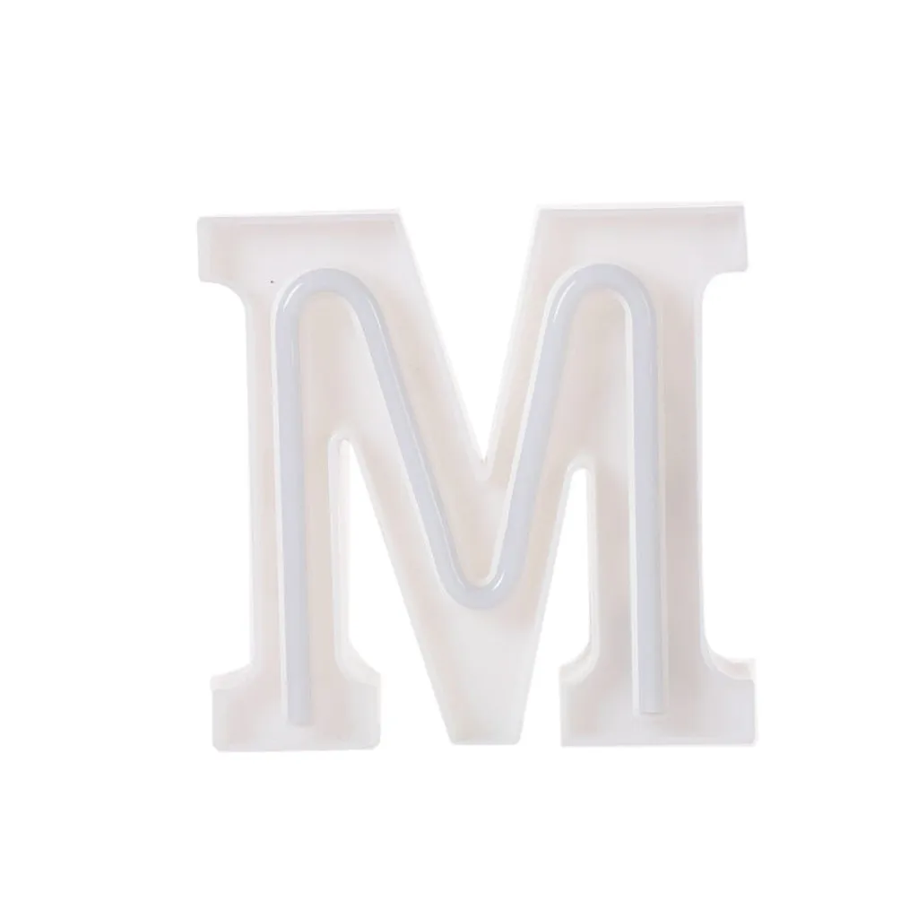 LED USB Letter Lights Light Up White Plastic Letters Standing Hanging A-Z symbol decorative letters holiday led night lights