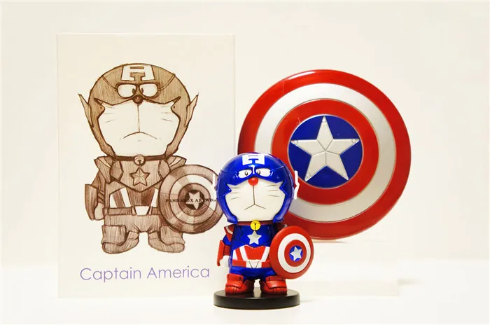 Популярные Классические комиксы аниме робот кошка Дораэмон Капитан Америка