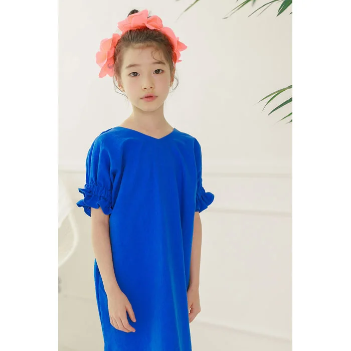 Girls dress summer new Korean version loose for children clothes kids v-neck 100% cotton teens 4-16Y ws470 | Детская одежда и