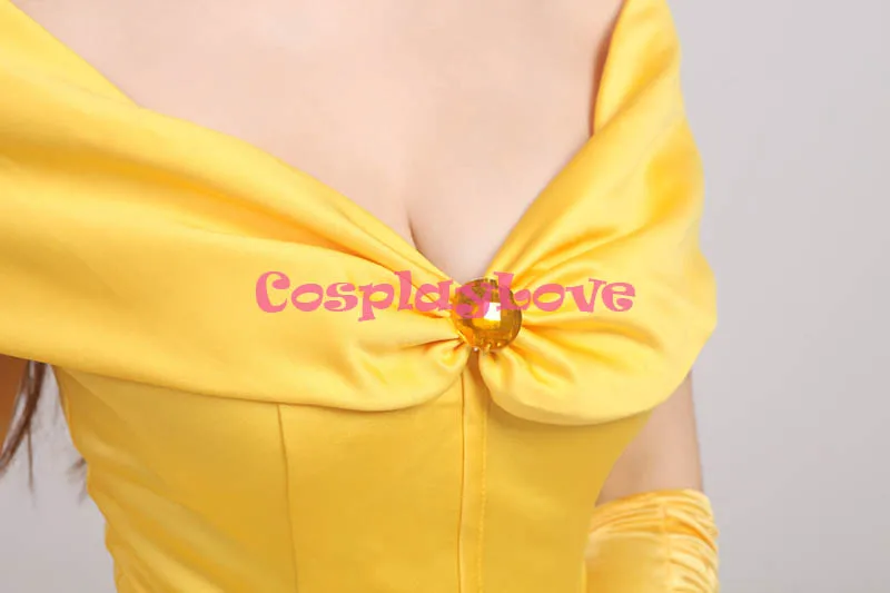 CosplayLove сделанное на заказ Красавица и чудовище Белль принцесса Желтое Короткое