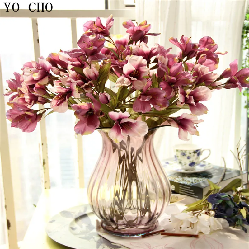 YO CHO Free shipping (5 piece/lot)Pearl lily flower artificial flowers silk for living room | Дом и сад
