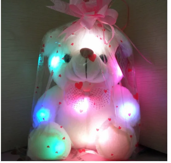Новое Прибытие 20 СМ Красочные Светящиеся Teddy Bear Световой Плюшевые Игрушки