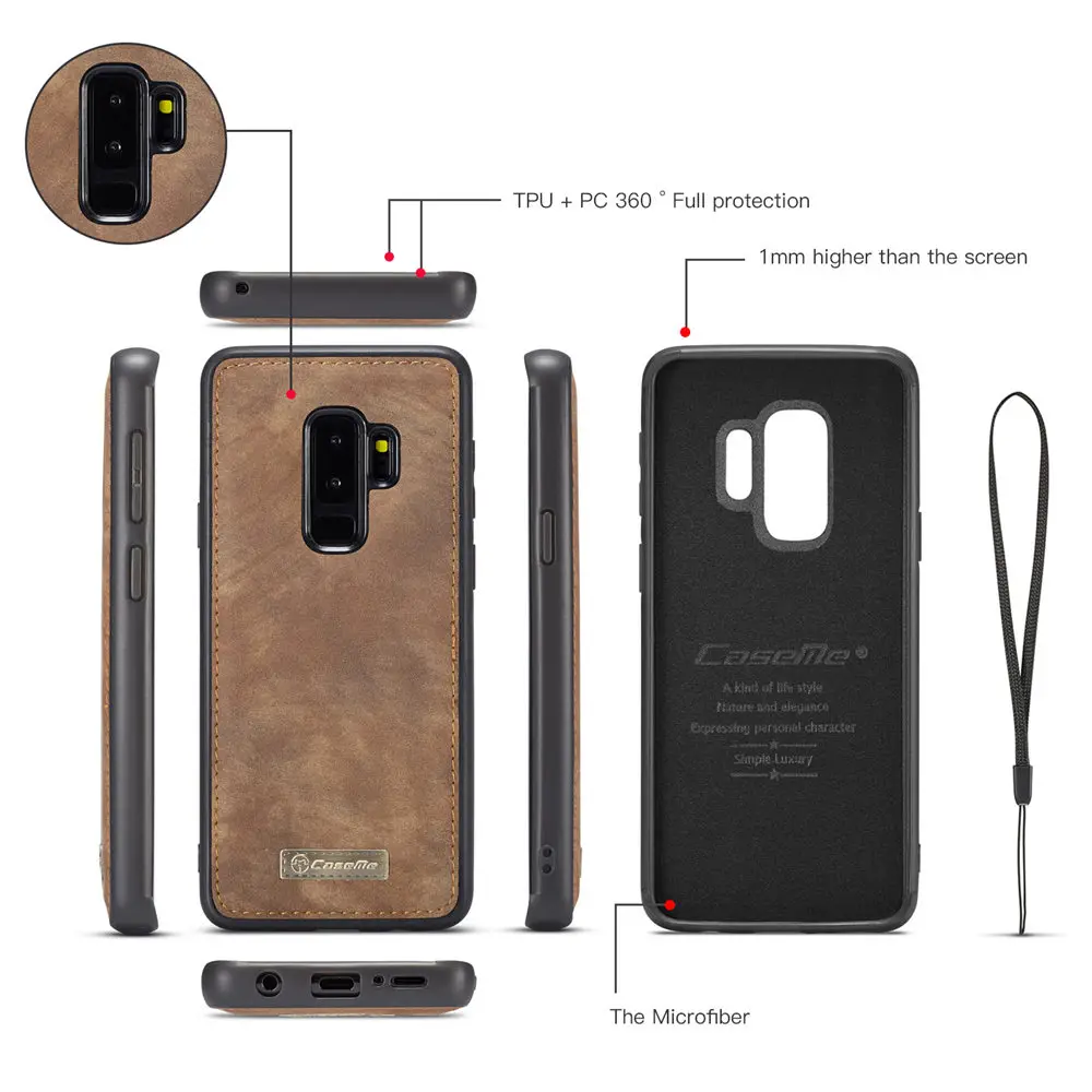 Для Coque samsung s9 s8 plus Fundas Samsung S8 S9 Plus съемный чехол-кошелек 2 в 1 кожаный магнитный