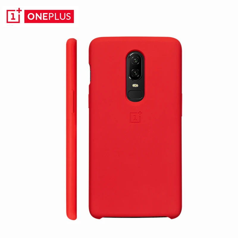 Оригинальный силиконовый защитный чехол OnePlus 6 красный натуральный Oneplus6 силикон +