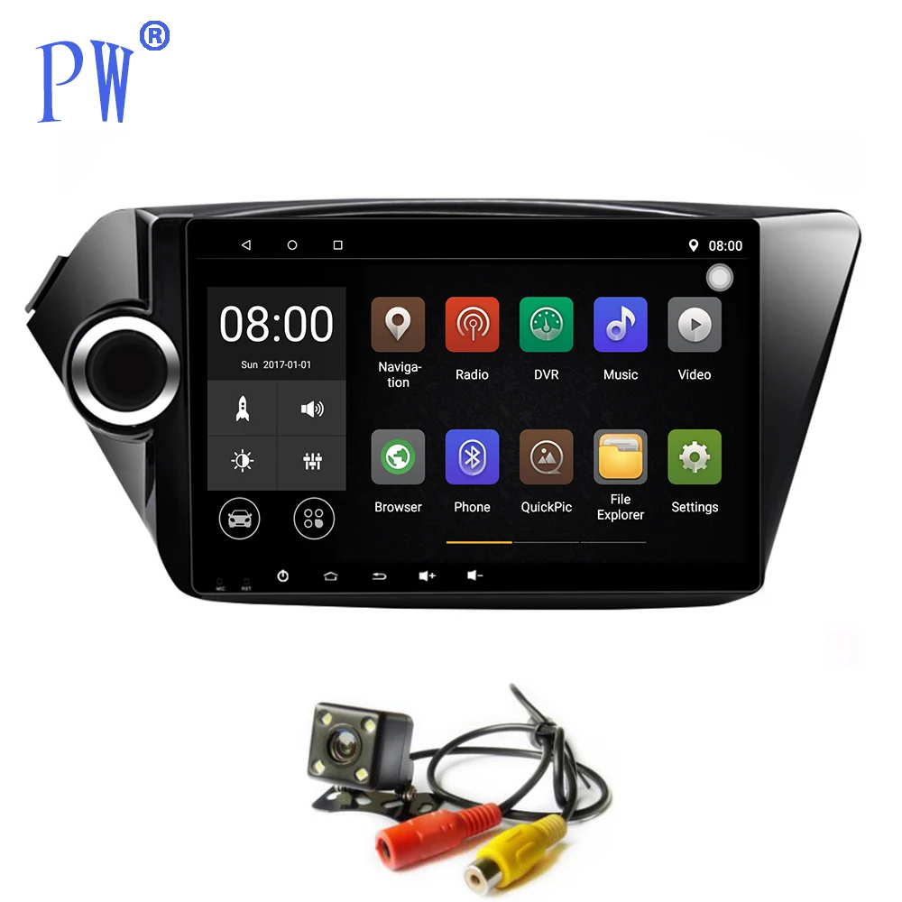 Автомобильный GPS 9 дюймов плеер навигация Android 7 1/8 0 для Kia K2 RIO 2010 2011 2012 2013 2014 2015 с Wifi