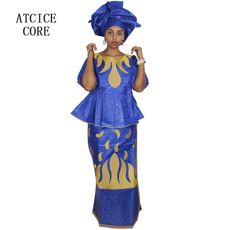 ONLY FOR BLUE MAN AND WOMEN NEW FASHION DESIGN 100% COTTON AFRICAN BAZIN RICHE EMBROIDERY CLOTHING | Тематическая одежда и