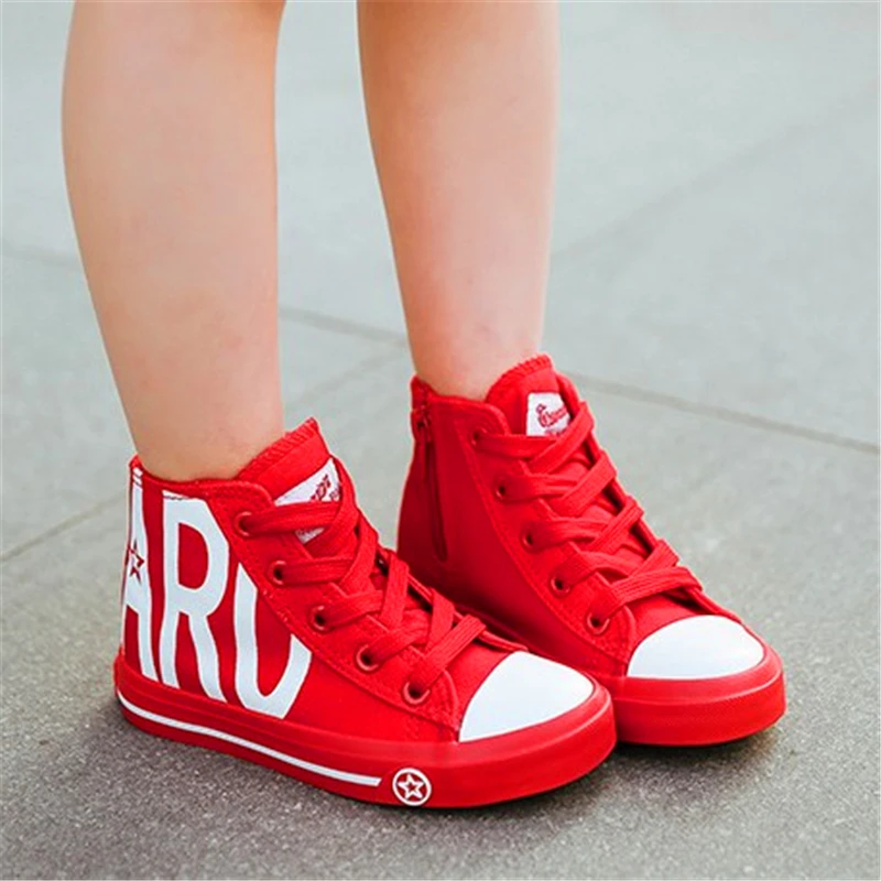 New Kids Shoes For Girl Baby Sneakers 2019Spring Fashion High Toe Canvas Toddler Boy Shoes Children Classical Girls Canvas Shoes