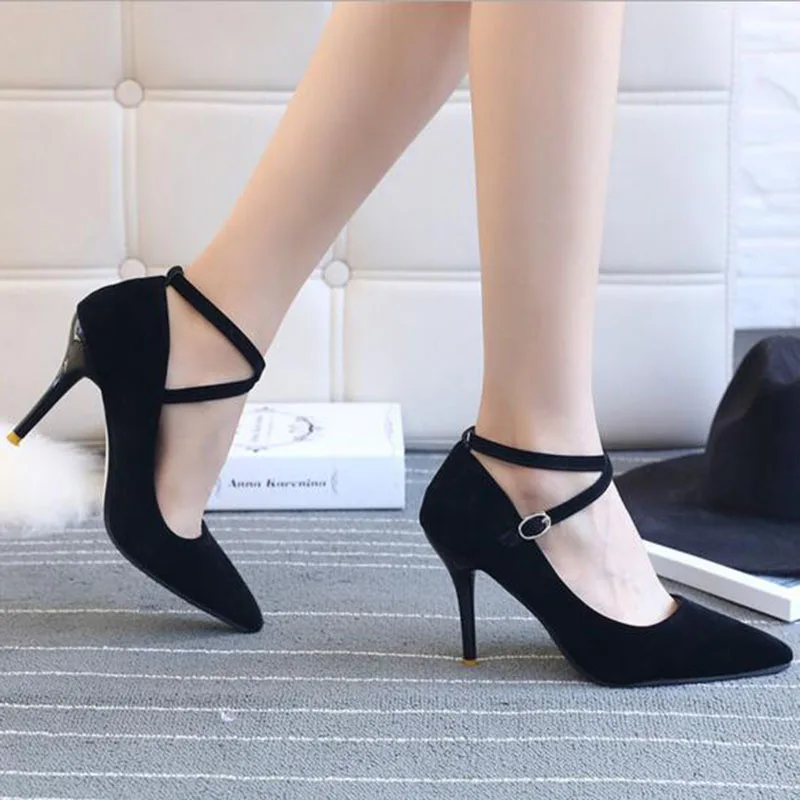 Sexy Women Fashion Shallow Mouth Single Shoes Pumps Grind Arenaceous Leather Spring Casual Cross-tied Platform Super Heels | Обувь