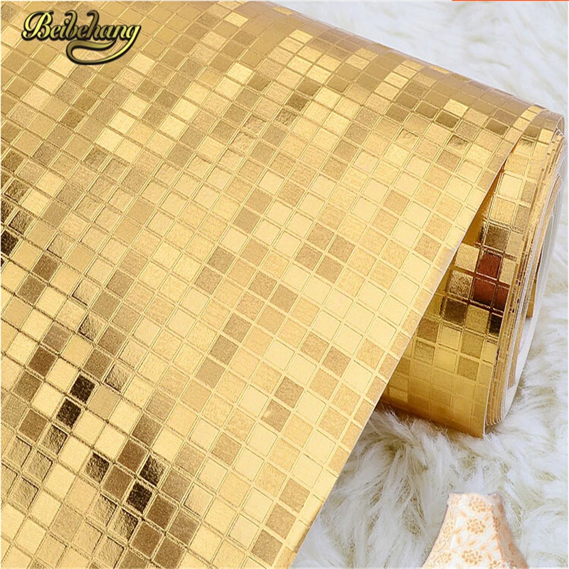 Роскошные блестящие обои с мозаикой рулон ТВ фон 3D настенная бумага Золотая