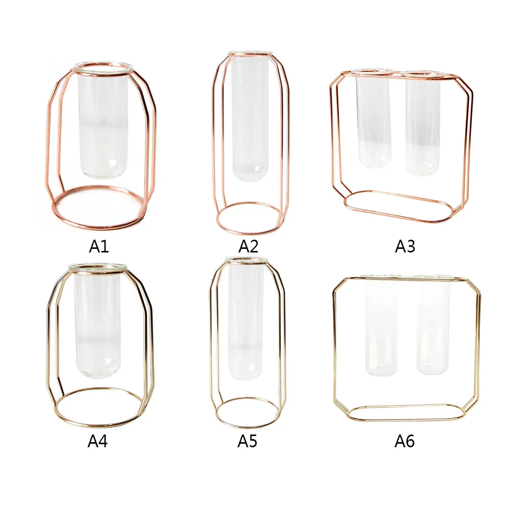 1 Набор в скандинавском стиле стеклянная железная художественная ваза розовое