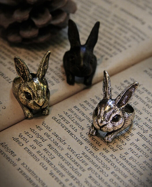 

animal rabbit ring adjustable retro animal ring