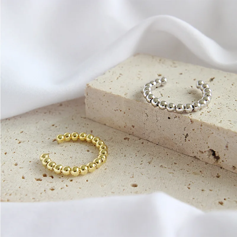 THIN 3MM Authentic 925 Sterling Silver Fine Jewelry Lucky Beads Ring C-YH209 | Украшения и аксессуары