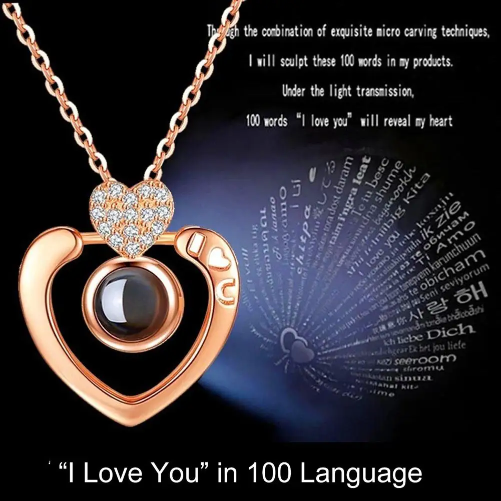 Ожерелье с подвеской I Love You на 100 языках|Колье| |