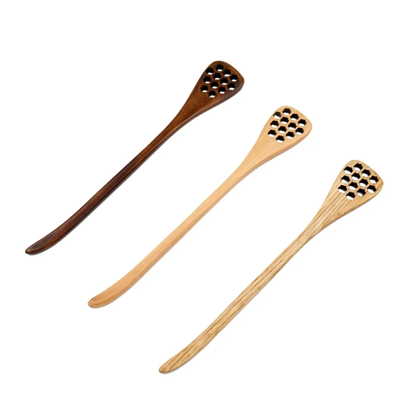 Каштановая деревянная медовая ложка сервер здоровая Микси палка длинная ручка