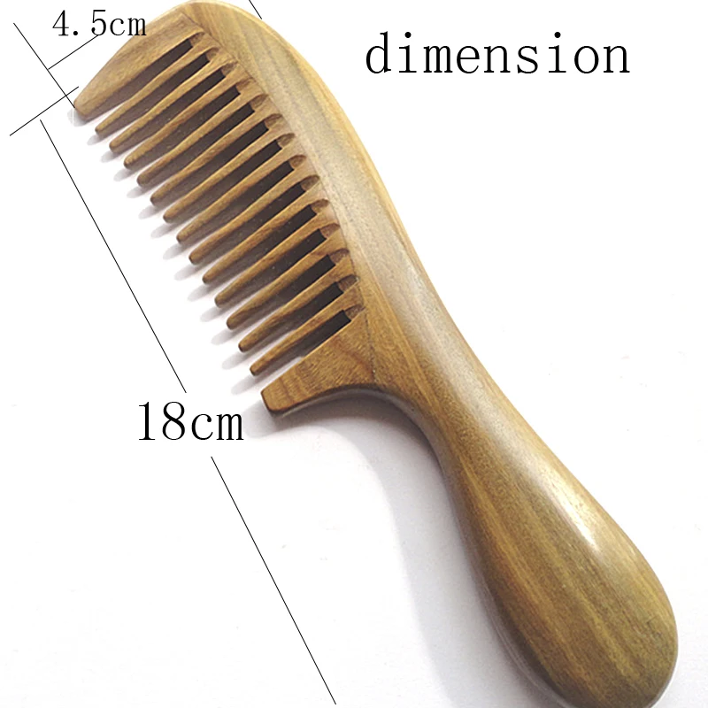 ming cheng Pure Nature hand made Sandalwood comb anti-static with widen and narrow tooth wood brush | Красота и здоровье