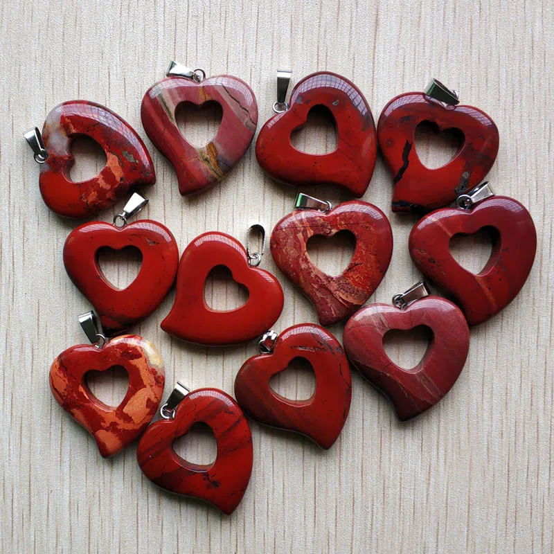 

Wholesale 12pcs/lot fashion hight quality natural rainbow stone hollow curved heart charms pendants for jewelry making free